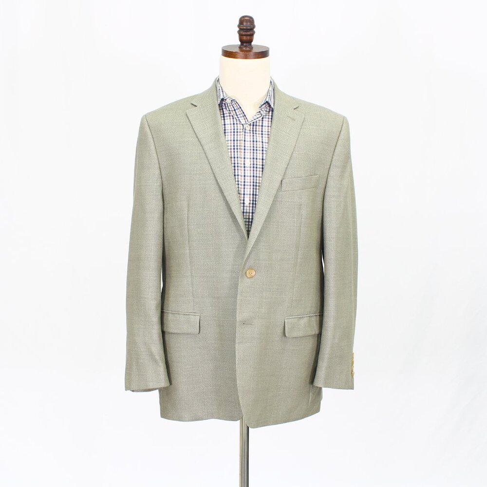 Ralph Lauren 44R Beige Blazer Sport Coat Jacket 2-Button Check Y336